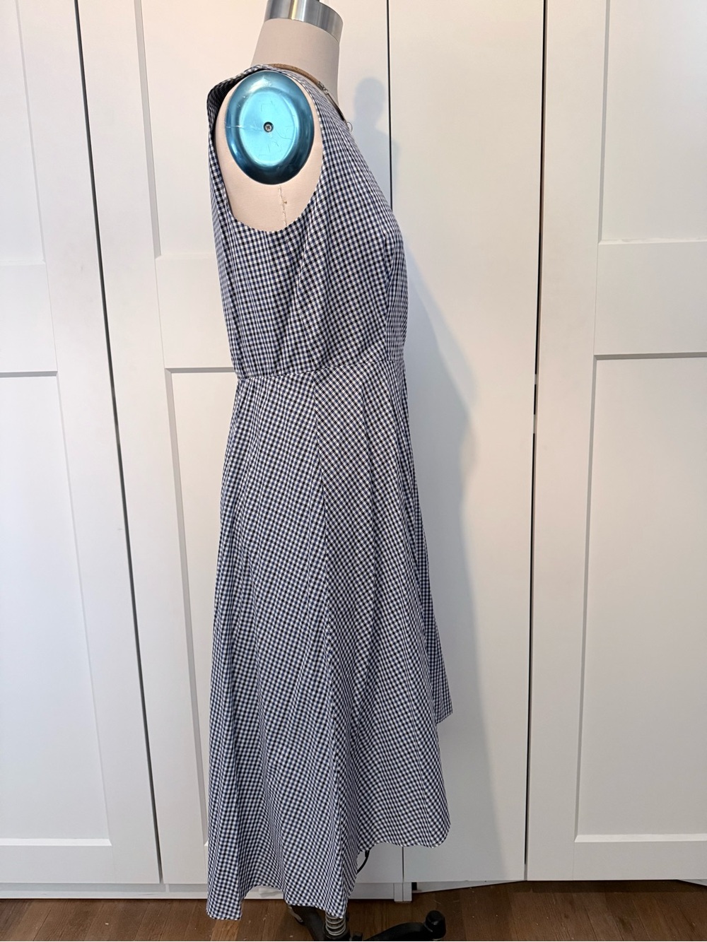 DKNY wrap Gingham plaid dress 10 - Picture 3 of 8